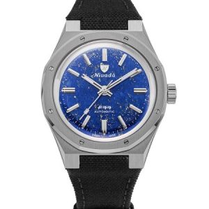 Nivada Grenchen F77 Titanium Lapis Lazuli - Canvas Velcro Strap