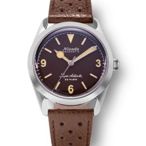 Nivada Grenchen Super Antarctic 3.6.9. Brown No Vintage Effect - Beige Luminous - Brown Racing Strap