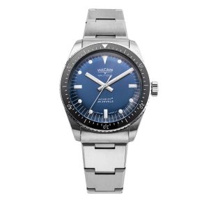 Vulcain Skindiver Nautique Blue with White Lum - Steel Bracelet