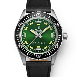 Nivada Grenchen Antarctic Diver Green - Black Leather