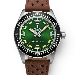 Nivada Grenchen Antarctic Diver Green - Brown Racing Strap