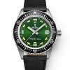 Nivada Grenchen Antarctic Diver Green - Date - Brown Leather White Stitching - Image 2