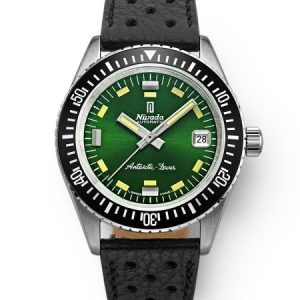 Nivada Grenchen Antarctic Diver Green - Date - Black Racing Strap