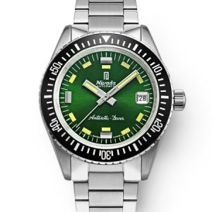 Nivada Grenchen Antarctic Diver Green - Date - Bracelet Flat Link